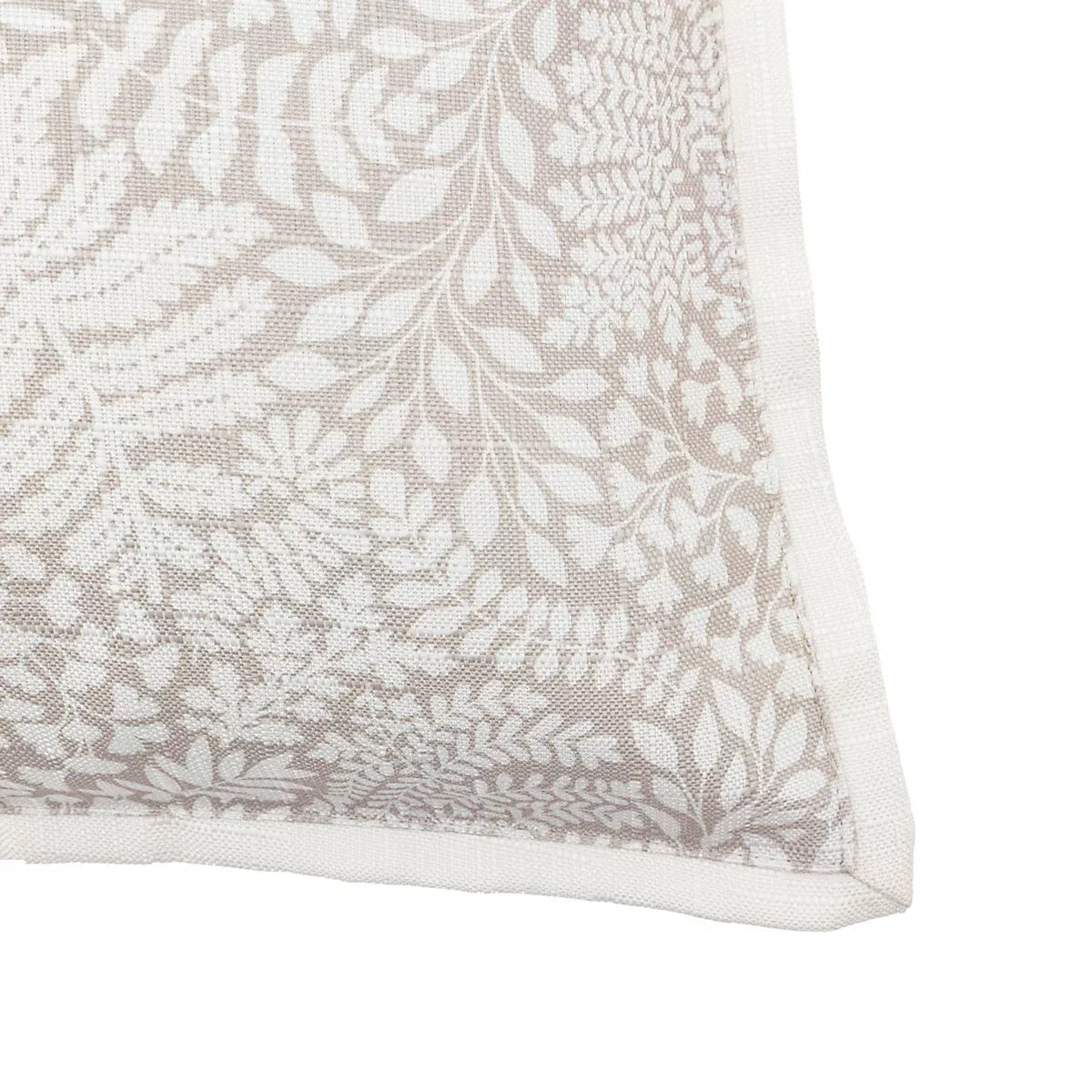 Gallery Taupe Fern Leaves Cushion Home Decor Enthusiasts-Furniture Kingdom